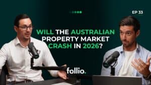 Two men discussing Australian property market risks for 2026.